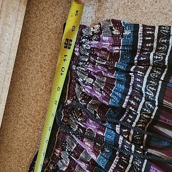 NWOT Long Boho Warm Fall Color Stretch Waist Skirt Size Small - Picture 5 of 11